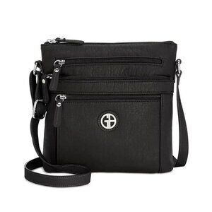 Giani Bernini Pebble Black Medium Zip Crossbody Bag